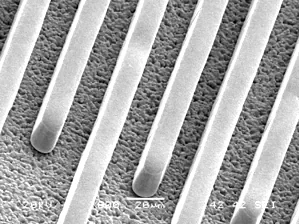 Fine-line circuit pattern SEM micrograph